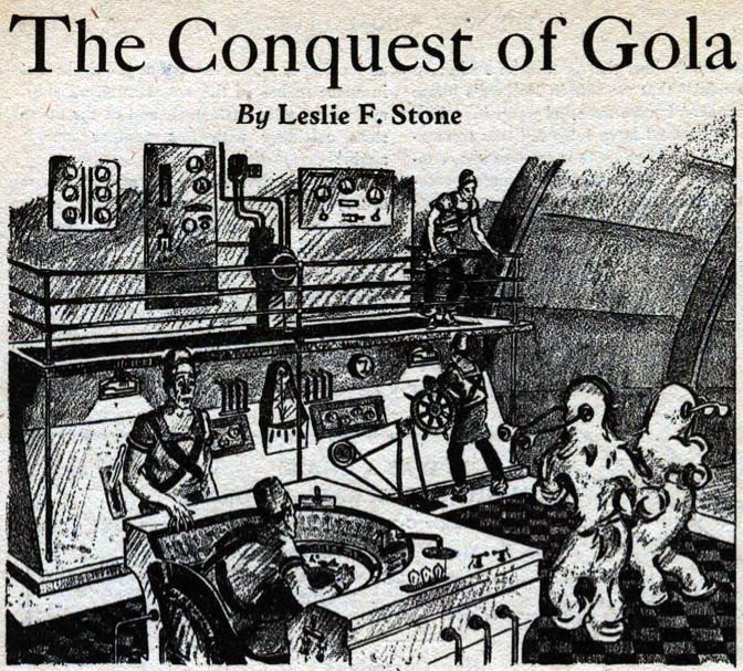 Illustration for Leslie F. Stone’s “The Conquest of Gola” in WONDER STORIES, April 1931.